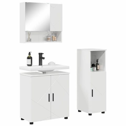 vidaXL Bathroom Furniture Set 3 pcs High gloss white 61 x 35 x 64 cm