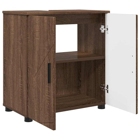 vidaXL Bathroom Furniture Set 3 pcs Brown oak 61 x 35 x 64 cm