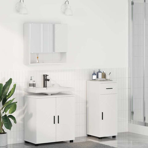 vidaXL Bathroom Furniture Set with Drawer 3 pcs White 61 x 35 x 64 cm