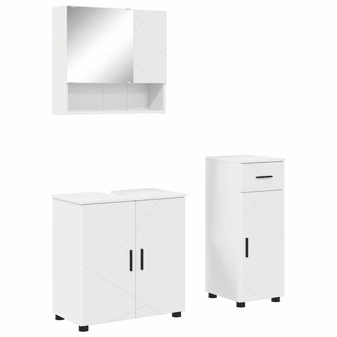vidaXL Bathroom Furniture Set with Drawer 3 pcs White 61 x 35 x 64 cm