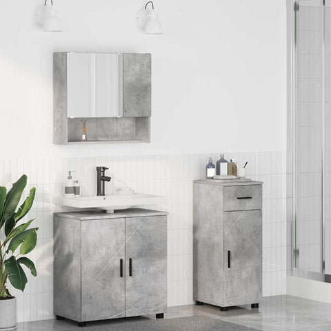 vidaXL Bathroom Furniture Set 3 pcs Concrete grey 61 x 35 x 64 cm