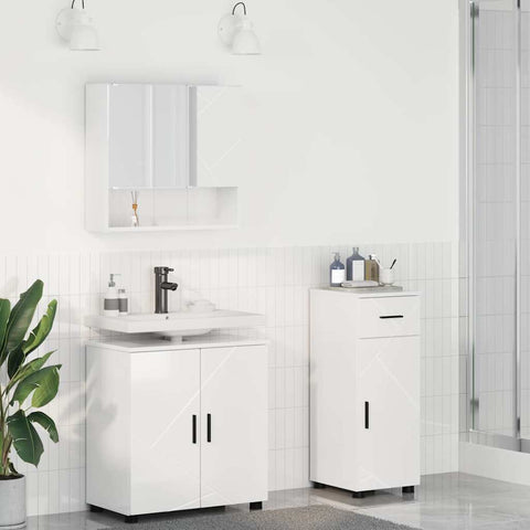 vidaXL Bathroom Furniture Set 3 pcs High gloss white 61 x 35 x 64 cm