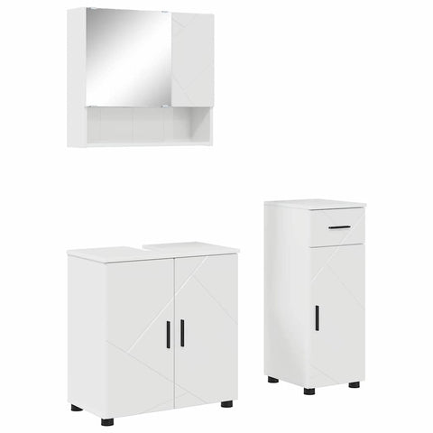 vidaXL Bathroom Furniture Set 3 pcs High gloss white 61 x 35 x 64 cm