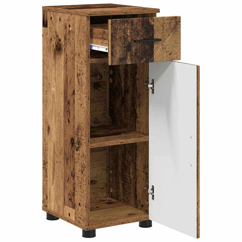 vidaXL Bathroom Furniture Set with Door 3 pcs Old wood 61 x 35 x 64 cm