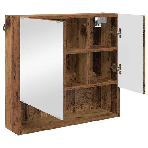 vidaXL Bathroom Furniture Set with Door 3 pcs Old wood 61 x 35 x 64 cm