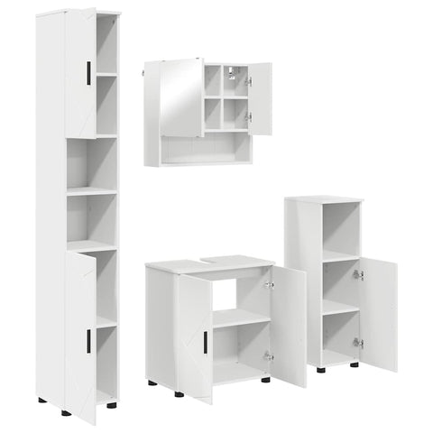 vidaXL Bathroom Furniture Set Wall-mounted 4 pcs White 61 x 35 x 64 cm