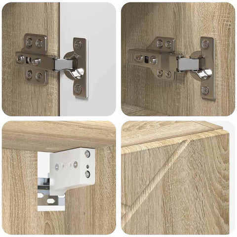 vidaXL Bathroom Furniture Set 4 pcs Sonoma oak 61 x 35 x 64 cm