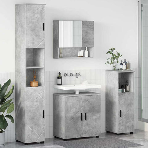 vidaXL Bathroom Furniture Set 4 pcs Concrete grey 61 x 35 x 64 cm