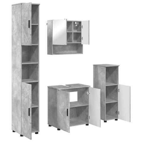 vidaXL Bathroom Furniture Set 4 pcs Concrete grey 61 x 35 x 64 cm