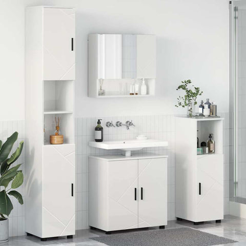 vidaXL Bathroom Furniture Set 4 pcs High gloss white 61 x 35 x 64 cm