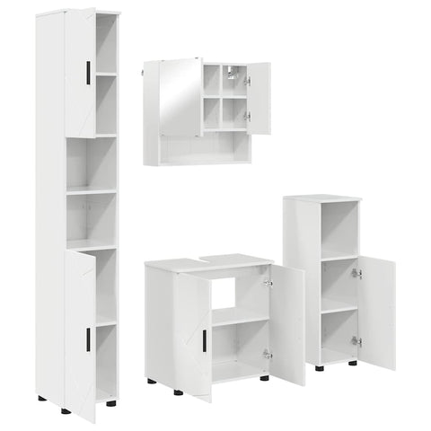vidaXL Bathroom Furniture Set 4 pcs High gloss white 61 x 35 x 64 cm