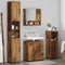 vidaXL Bathroom Furniture Set with Door 4 pcs Old wood 61 x 35 x 64 cm