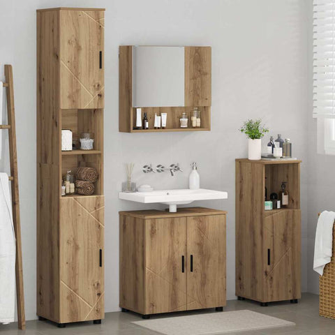 vidaXL Bathroom Furniture Set 4 pcs Artisan oak 61 x 35 x 64 cm