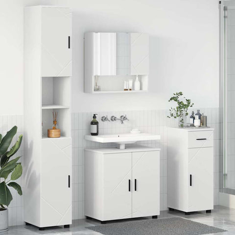 vidaXL Bathroom Furniture Set with Drawer 4 pcs White 61 x 35 x 64 cm