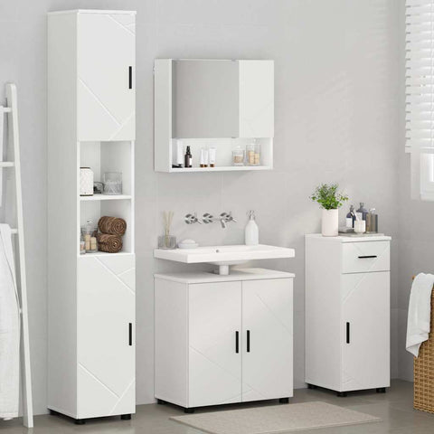 vidaXL Bathroom Furniture Set with Drawer 4 pcs White 61 x 35 x 64 cm