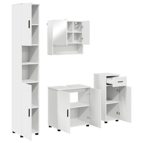 vidaXL Bathroom Furniture Set with Drawer 4 pcs White 61 x 35 x 64 cm