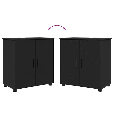 vidaXL Bathroom Furniture Set with Drawer 4 pcs Black 61 x 35 x 64 cm