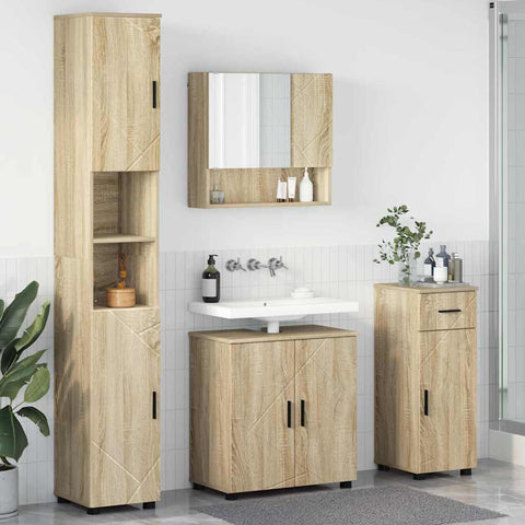 vidaXL Bathroom Furniture Set 4 pcs Sonoma oak 61 x 35 x 64 cm