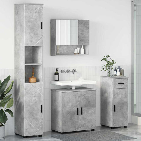 vidaXL Bathroom Furniture Set 4 pcs Concrete grey 61 x 35 x 64 cm