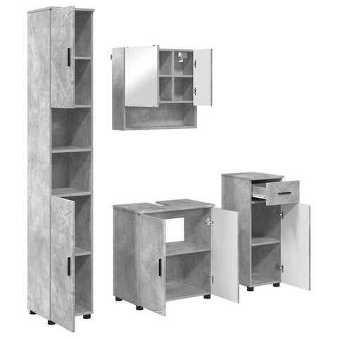 vidaXL Bathroom Furniture Set 4 pcs Concrete grey 61 x 35 x 64 cm
