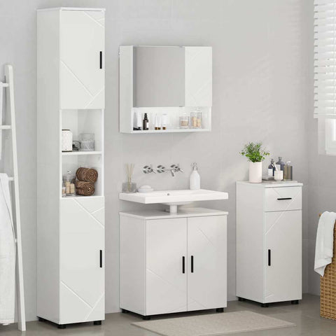 vidaXL Bathroom Furniture Set 4 pcs High gloss white 61 x 35 x 64 cm