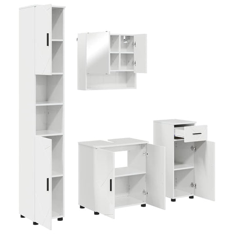 vidaXL Bathroom Furniture Set 4 pcs High gloss white 61 x 35 x 64 cm