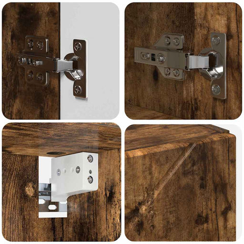 vidaXL Bathroom Furniture Set 4 pcs Smoked oak 61 x 35 x 64 cm