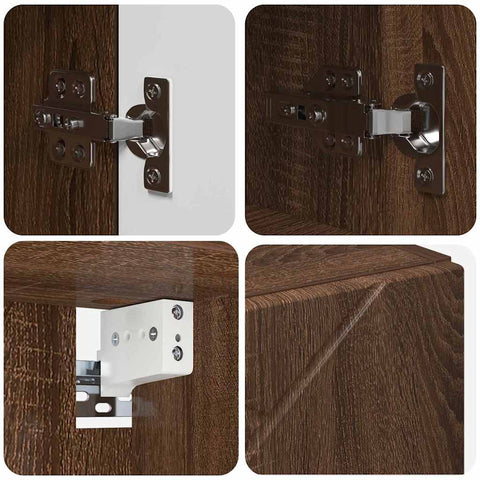 vidaXL Bathroom Furniture Set 4 pcs Brown oak 61 x 35 x 64 cm