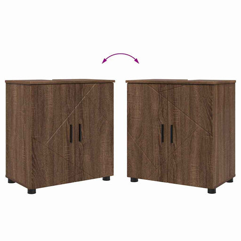 vidaXL Bathroom Furniture Set 4 pcs Brown oak 61 x 35 x 64 cm