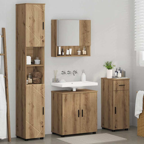 vidaXL Bathroom Furniture Set 4 pcs Artisan oak 61 x 35 x 64 cm