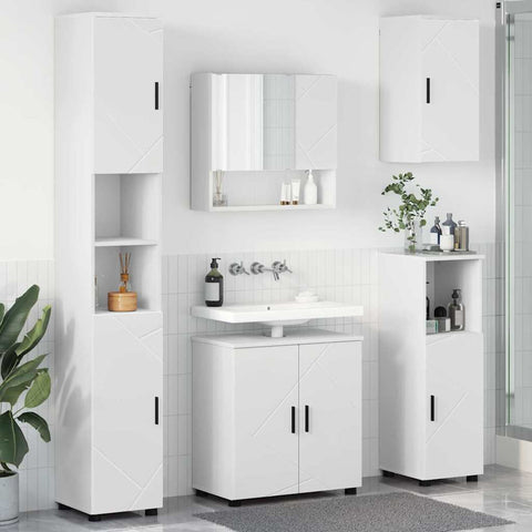 vidaXL Bathroom Furniture Set Wall-mounted 5 pcs White 61 x 35 x 64 cm