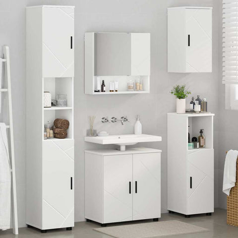 vidaXL Bathroom Furniture Set Wall-mounted 5 pcs White 61 x 35 x 64 cm