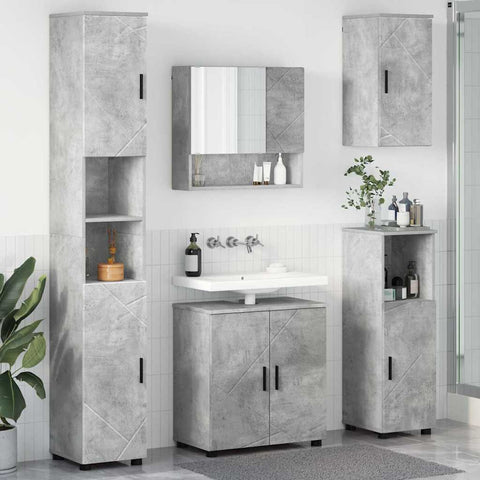 vidaXL Bathroom Furniture Set 5 pcs Concrete grey 61 x 35 x 64 cm