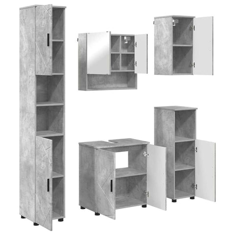 vidaXL Bathroom Furniture Set 5 pcs Concrete grey 61 x 35 x 64 cm