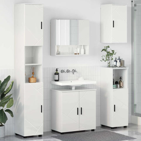 vidaXL Bathroom Furniture Set 5 pcs High gloss white 61 x 35 x 64 cm