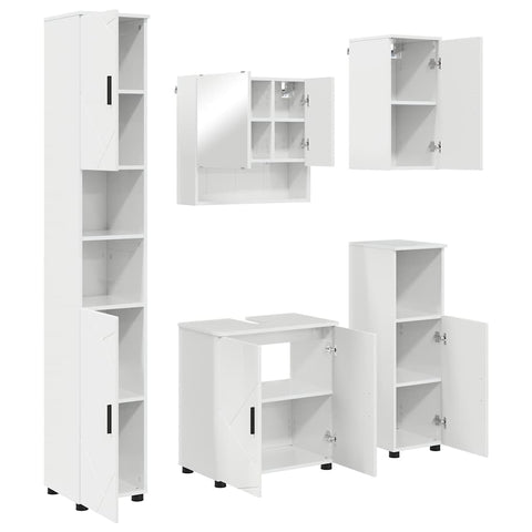 vidaXL Bathroom Furniture Set 5 pcs High gloss white 61 x 35 x 64 cm