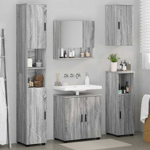 vidaXL Bathroom Furniture Set 5 pcs Grey sonoma 61 x 35 x 64 cm