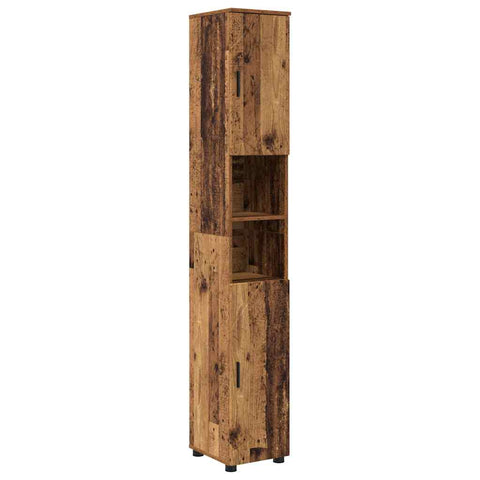 vidaXL Bathroom Furniture Set with Door 5 pcs Old wood 61 x 35 x 64 cm