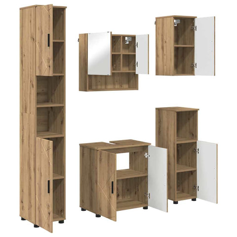 vidaXL Bathroom Furniture Set 5 pcs Artisan oak 61 x 35 x 64 cm
