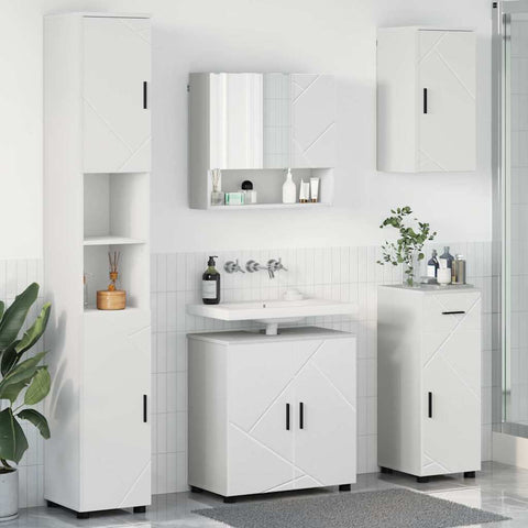 vidaXL Bathroom Furniture Set with Drawer 5 pcs White 61 x 35 x 64 cm