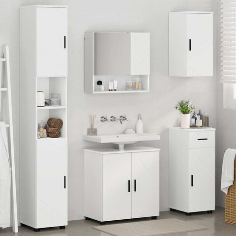 vidaXL Bathroom Furniture Set with Drawer 5 pcs White 61 x 35 x 64 cm