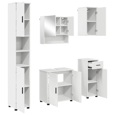 vidaXL Bathroom Furniture Set with Drawer 5 pcs White 61 x 35 x 64 cm