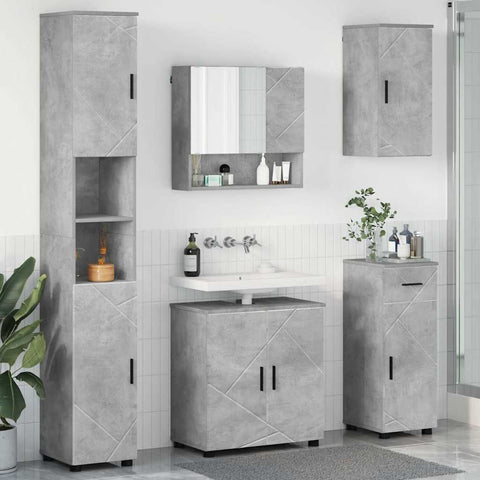 vidaXL Bathroom Furniture Set 5 pcs Concrete grey 61 x 35 x 64 cm