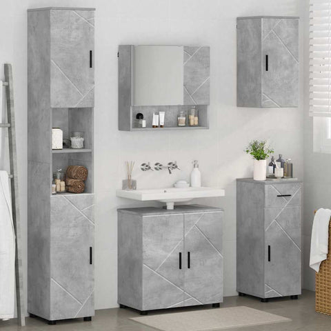 vidaXL Bathroom Furniture Set 5 pcs Concrete grey 61 x 35 x 64 cm