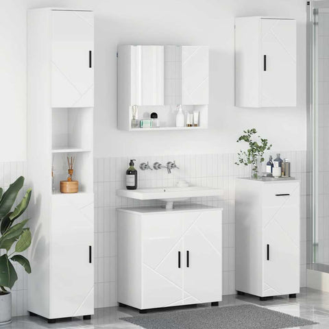 vidaXL Bathroom Furniture Set 5 pcs High gloss white 61 x 35 x 64 cm