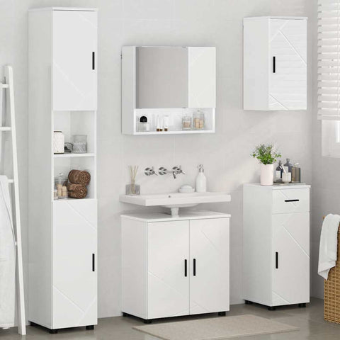 vidaXL Bathroom Furniture Set 5 pcs High gloss white 61 x 35 x 64 cm