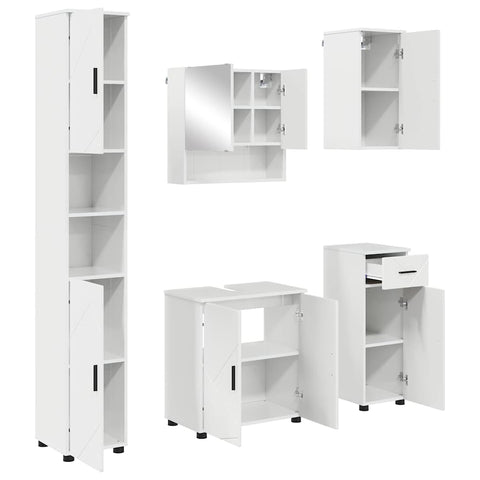vidaXL Bathroom Furniture Set 5 pcs High gloss white 61 x 35 x 64 cm
