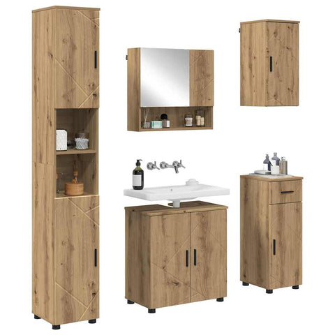 vidaXL Bathroom Furniture Set 5 pcs Artisan oak 61 x 35 x 64 cm