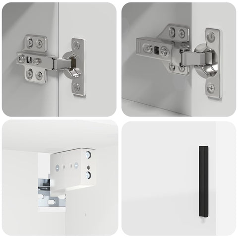 vidaXL Bathroom Furniture Set Wall-mounted 4 pcs White 61 x 35 x 64 cm