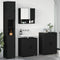 vidaXL Bathroom Furniture Set Wall-mounted 4 pcs Black 61 x 35 x 64 cm